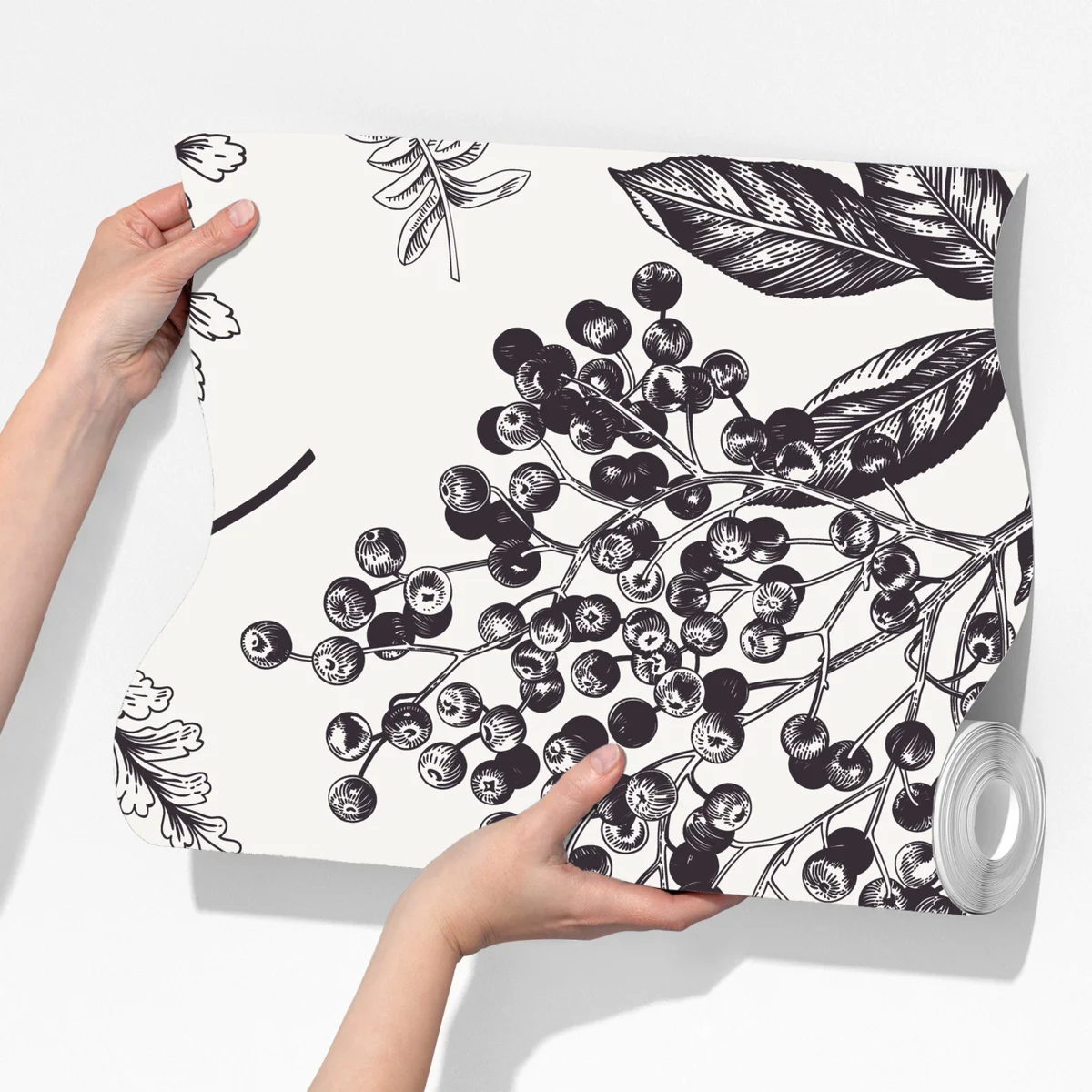 Fototapete monochromes botanisches blättermuster Fototapete monochromes botanisches blättermuster