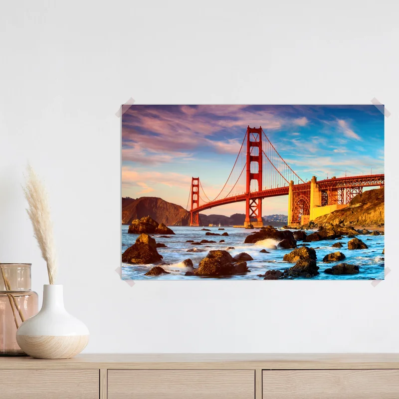 Poster Golden Gate Bridge bei sonnenuntergang • Poster bei Wallnifity® Poster Golden Gate Bridge bei sonnenuntergang • Poster bei Wallnifity®