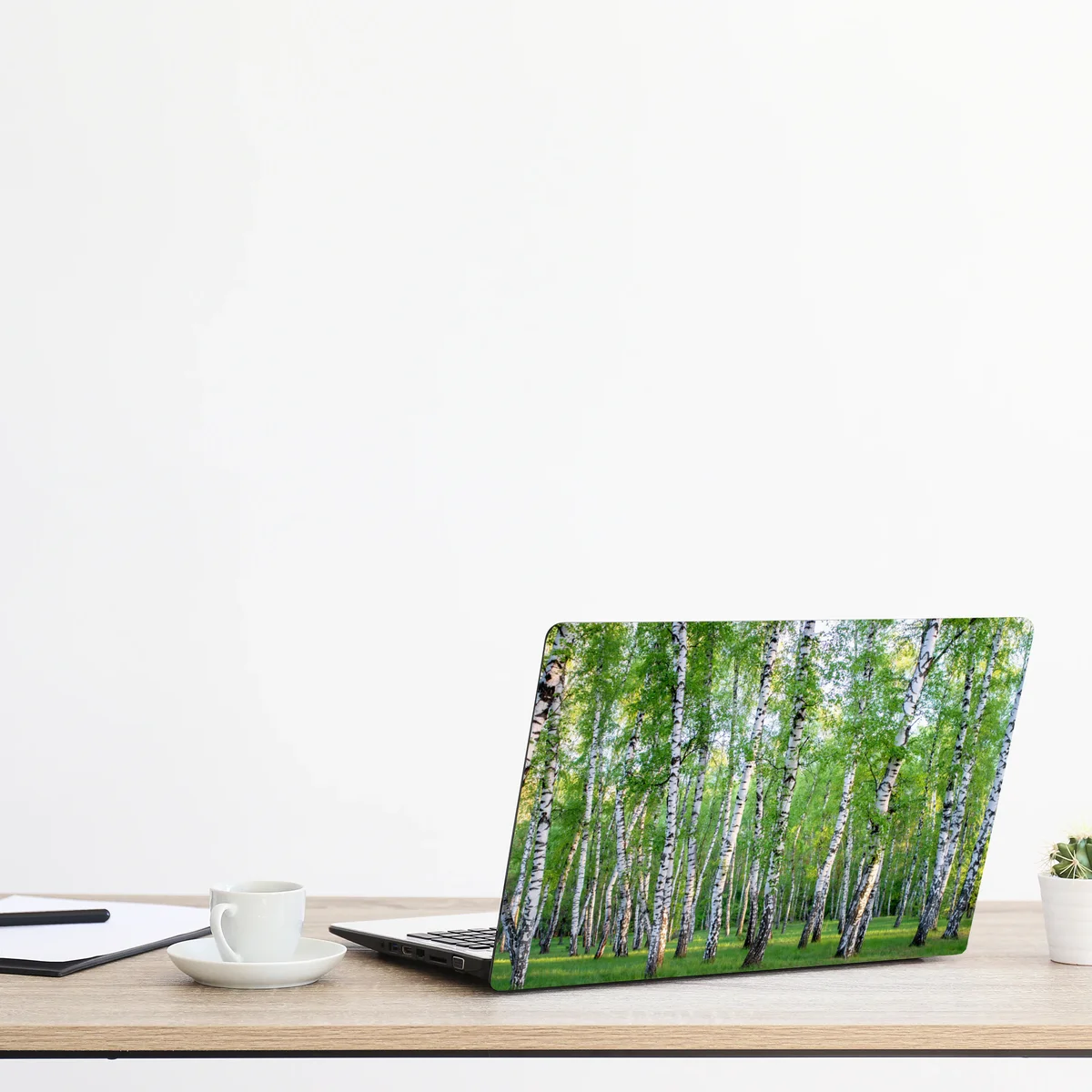 Laptop-Aufkleber ruhiger birkenhain im sommer Laptop-Aufkleber ruhiger birkenhain im sommer