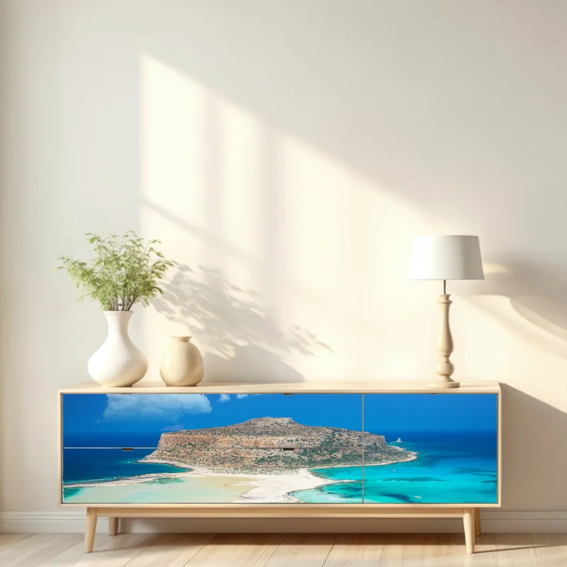 Repositionierbarer Aufkleber Balos strand und türkislagune