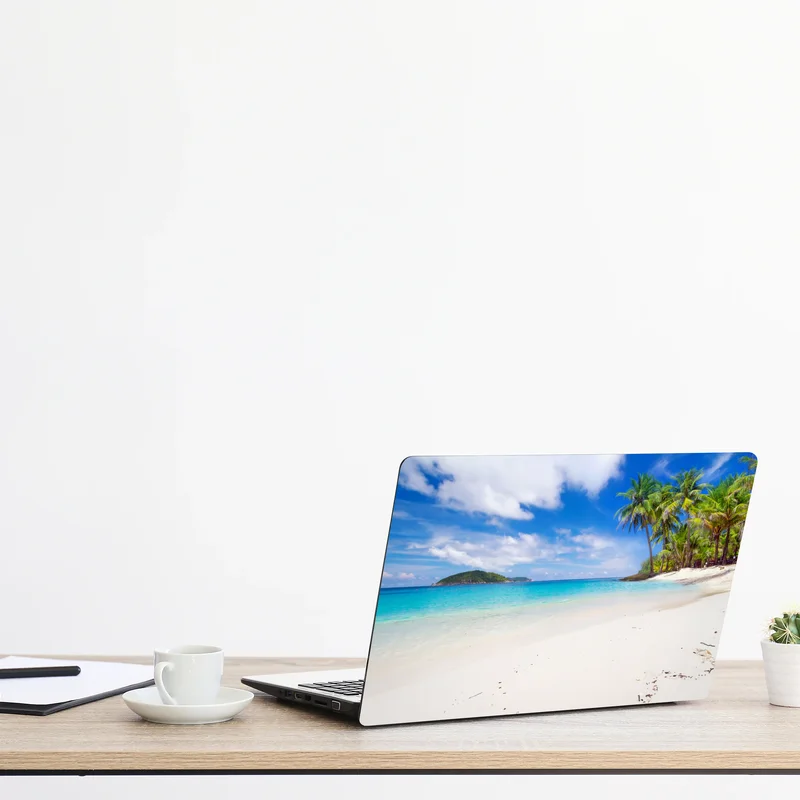 Naklejka na laptopa tropikalna turkusowa plaża