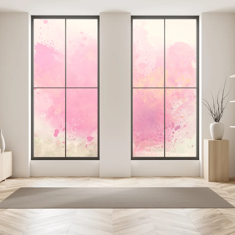 Fensteraufkleber lebendige rosa aquarellspritzer