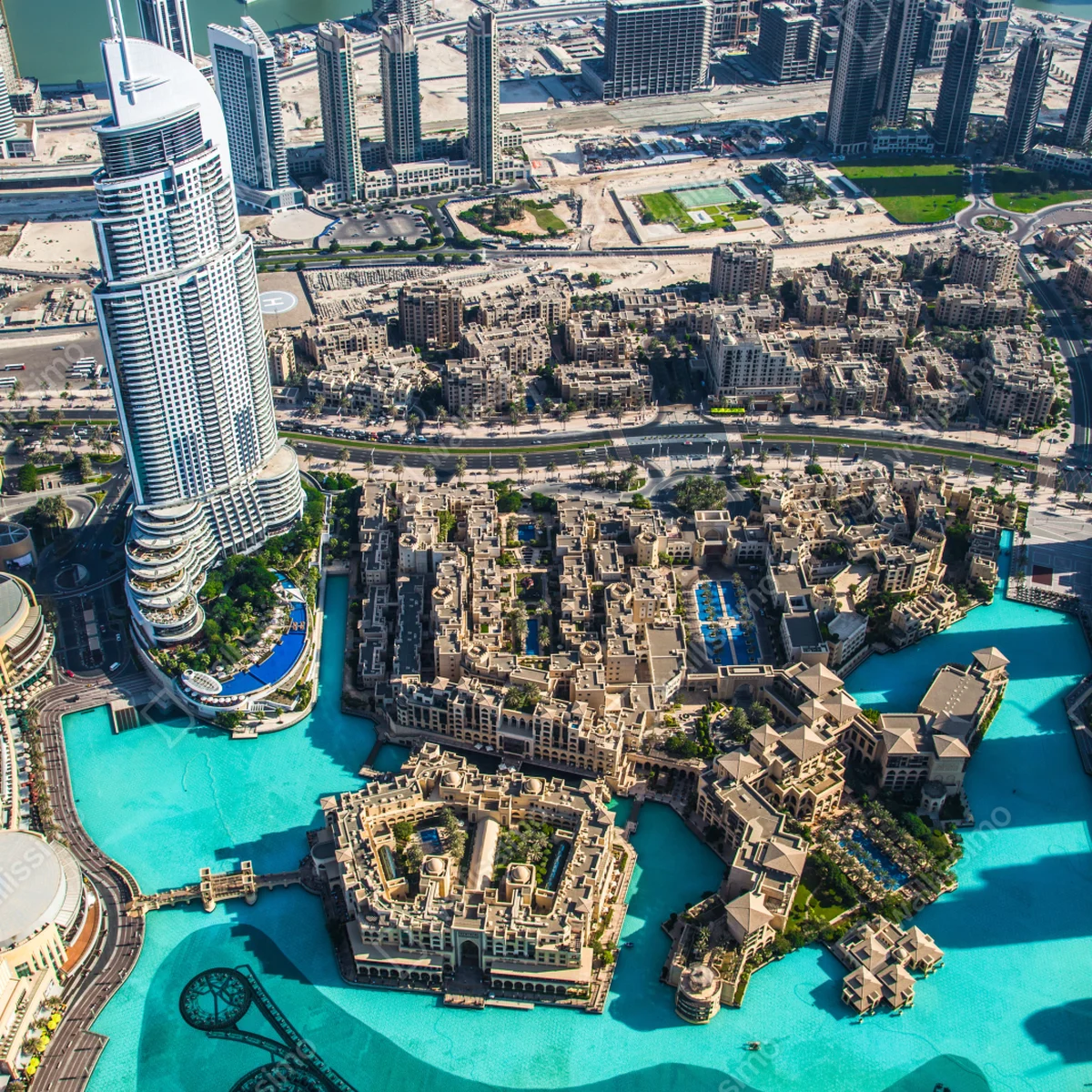 Türaufkleber luftaufnahme von Downtown Dubai Türaufkleber luftaufnahme von Downtown Dubai