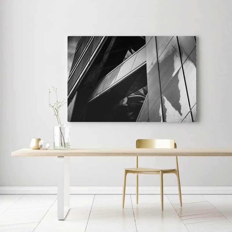 Leinwandbild geometrische moderne fassade in schwarzweiß Leinwandbild geometrische moderne fassade in schwarzweiß