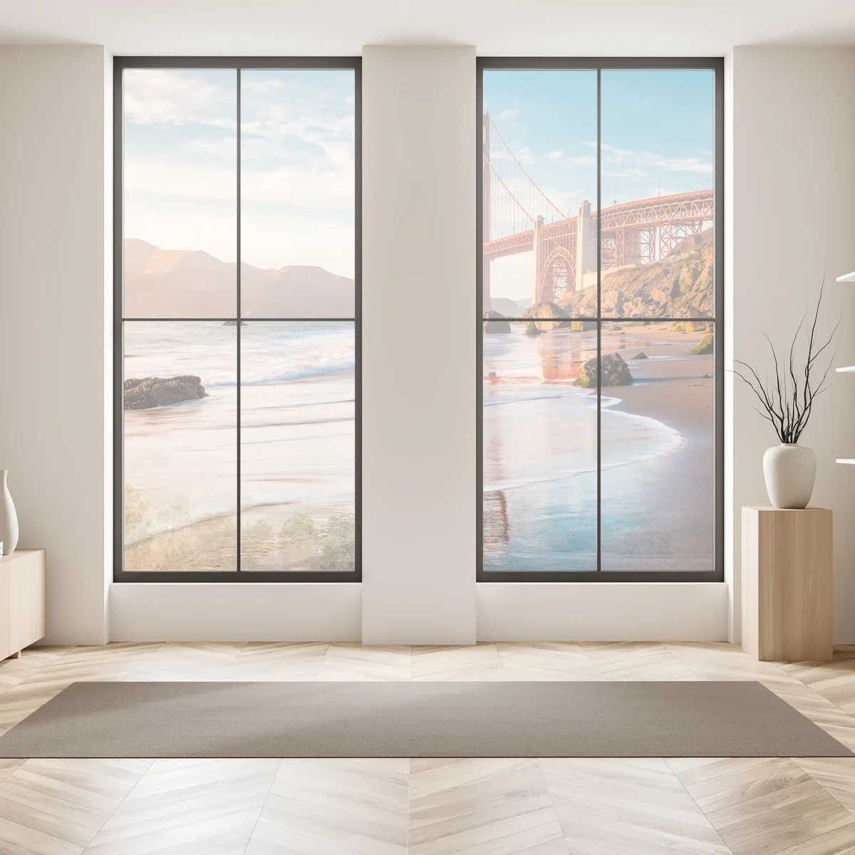 Fensteraufkleber San Francisco Golden Gate Bridge bei sonnenuntergang Fensteraufkleber San Francisco Golden Gate Bridge bei sonnenuntergang