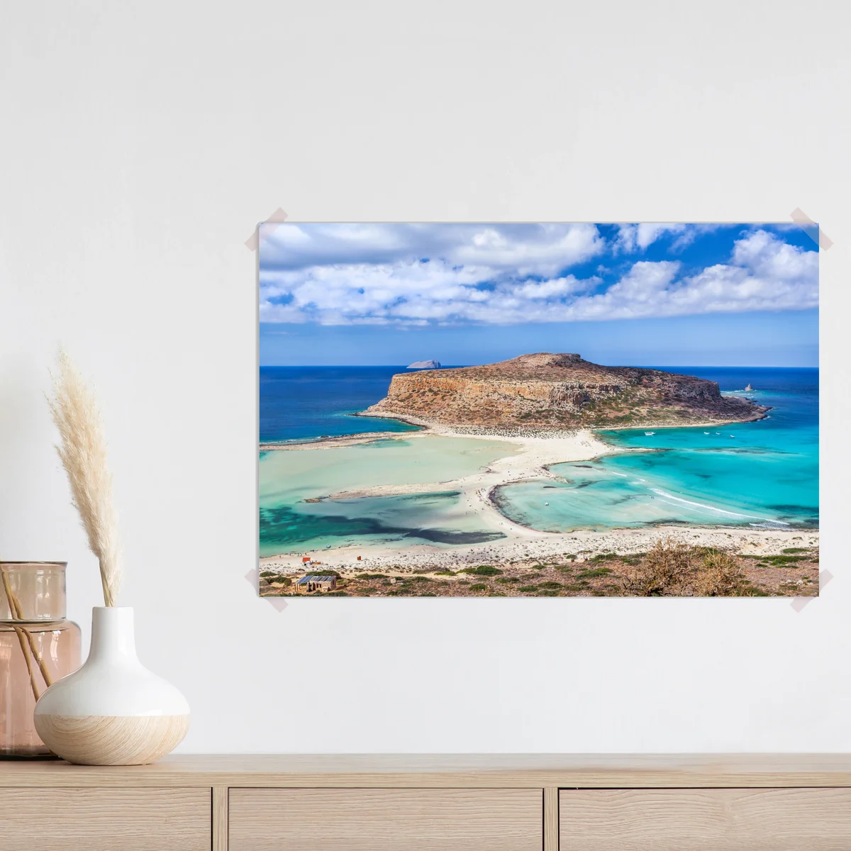 Poster türkise lagune mit insel und sandstrand Poster türkise lagune mit insel und sandstrand