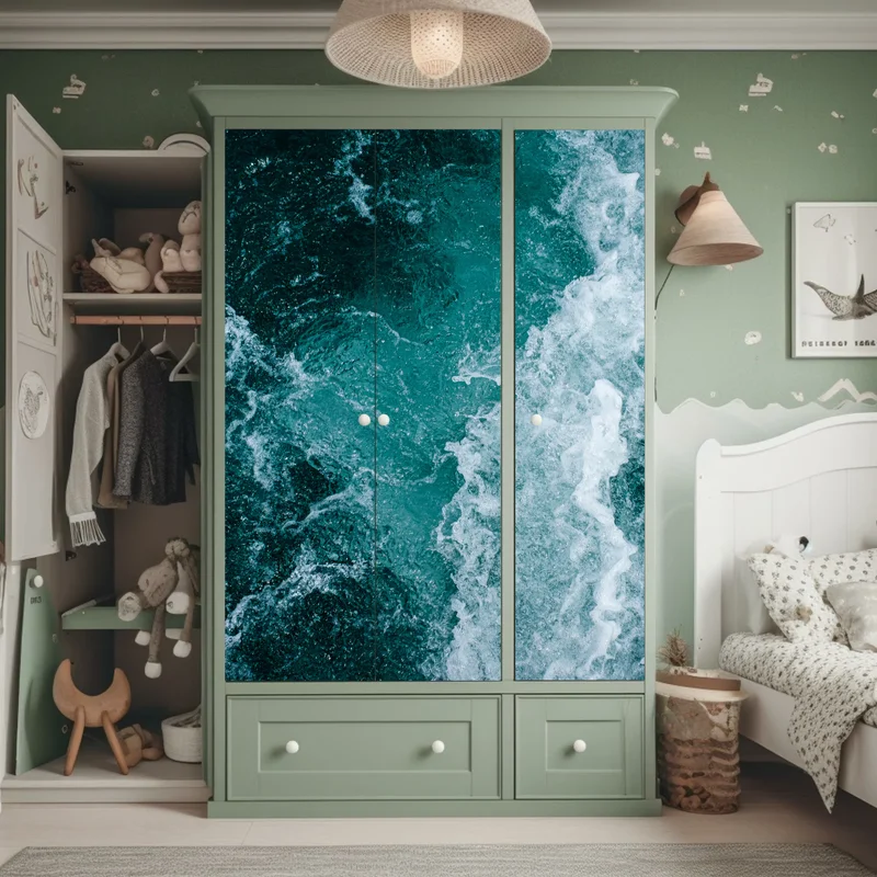 Schrankaufkleber türkisblaue ozeanwellen