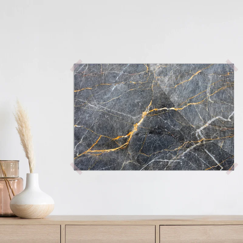 Poster dunkelgrauer marmor mit goldenen adern Poster dunkelgrauer marmor mit goldenen adern
