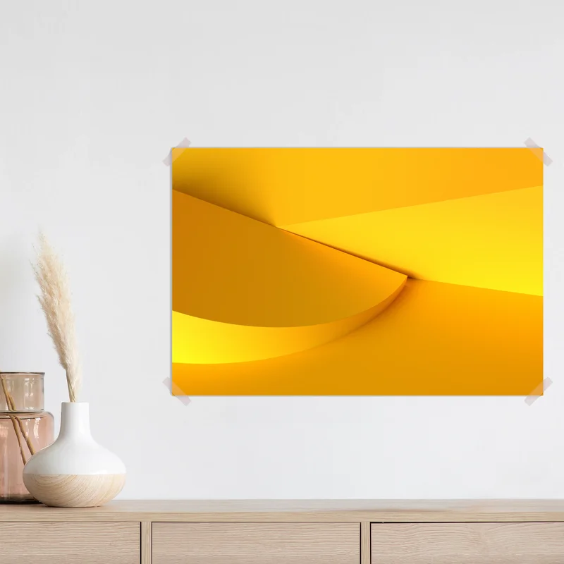 Poster gelbe geometrische abstraktion 3d Poster gelbe geometrische abstraktion 3d