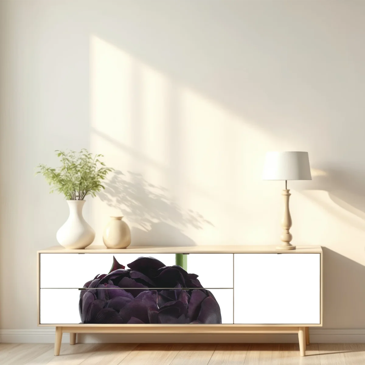 Repositionierbarer Aufkleber dunkle violette tulpen auf weißem hintergrund Repositionierbarer Aufkleber dunkle violette tulpen auf weißem hintergrund