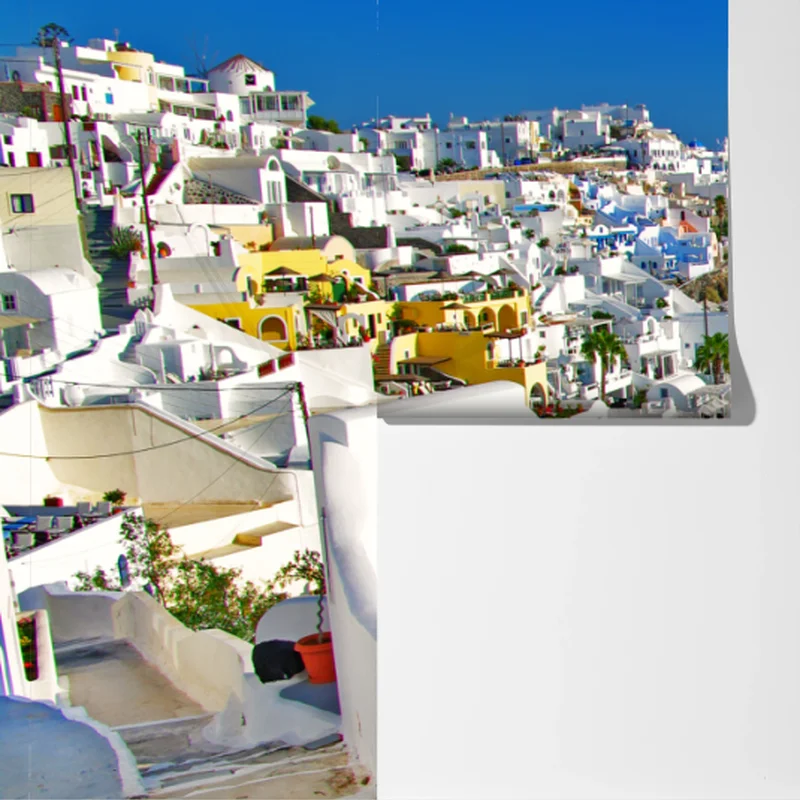 Fototapete Santorini meerblick mit pool Fototapete Santorini meerblick mit pool