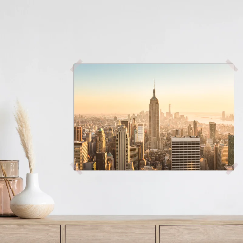 Poster New York skyline im goldenen licht Poster New York skyline im goldenen licht