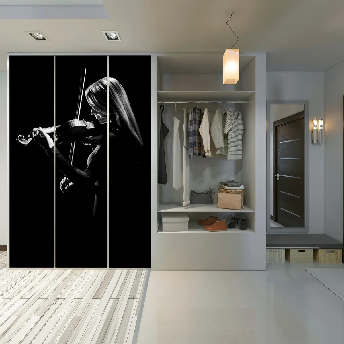 Schrankaufkleber elegante geigerin silhouette Schrankaufkleber elegante geigerin silhouette