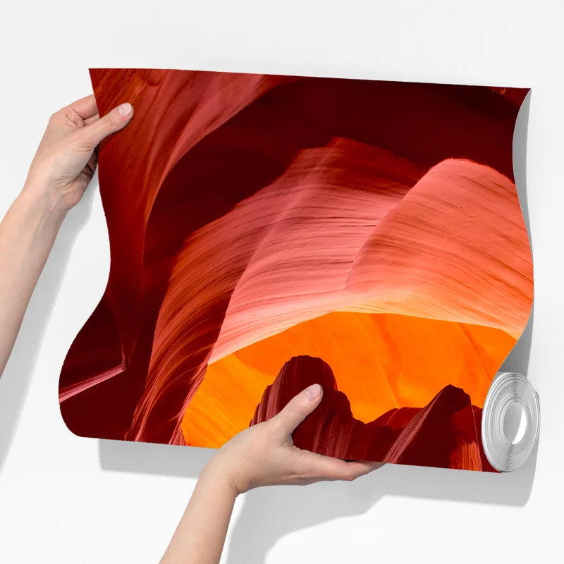 Fototapete sonnenbeleuchteter sandsteincanyon mit lebendigen kurven Fototapete sonnenbeleuchteter sandsteincanyon mit lebendigen kurven