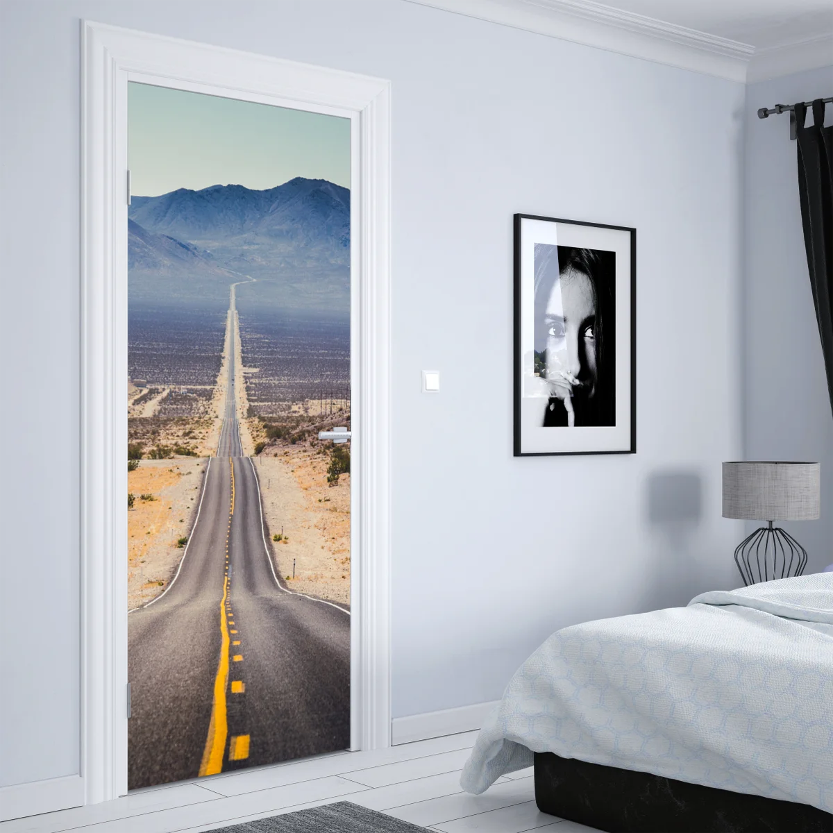 Türaufkleber endlose wüstenstraße in die berge Türaufkleber endlose wüstenstraße in die berge