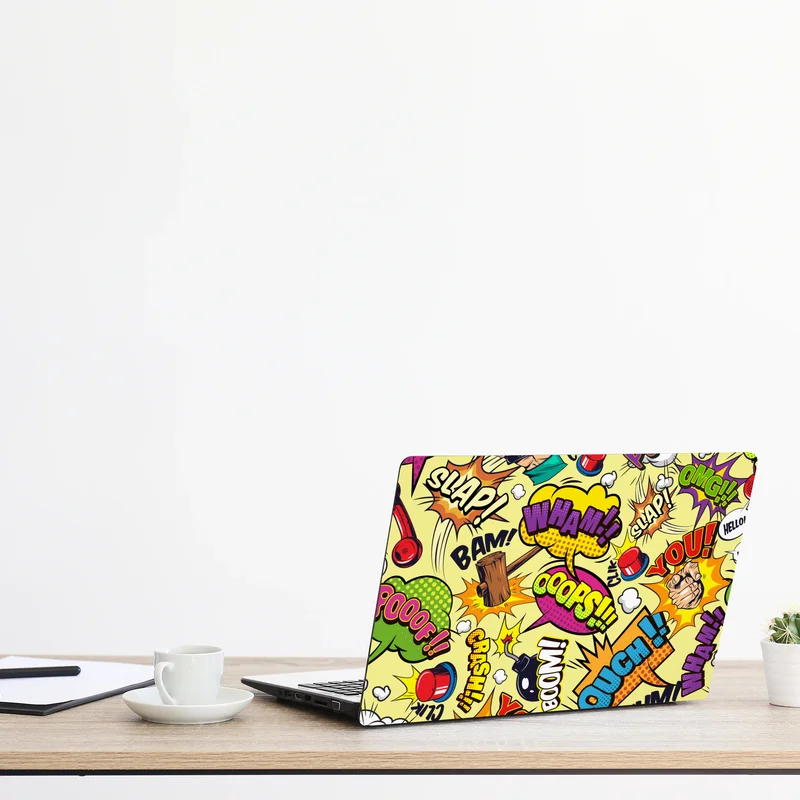 Naklejka na laptopa retro kolaż komiksowy w stylu pop-art