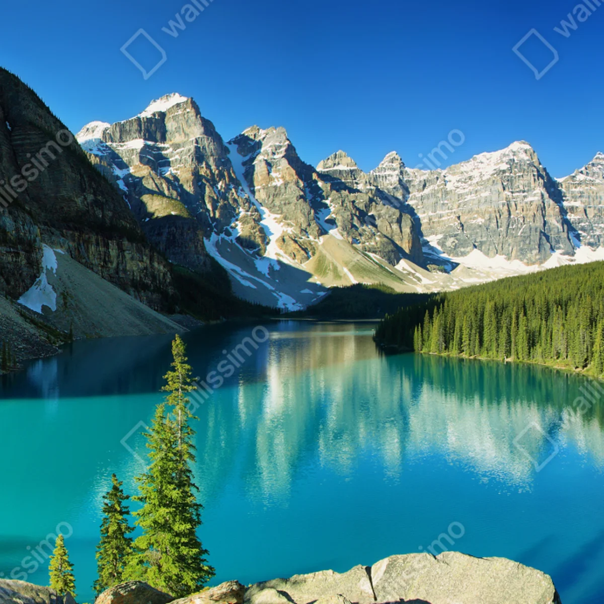 Repositionierbarer Aufkleber ruhiger türkisfarbener bergsee Repositionierbarer Aufkleber ruhiger türkisfarbener bergsee