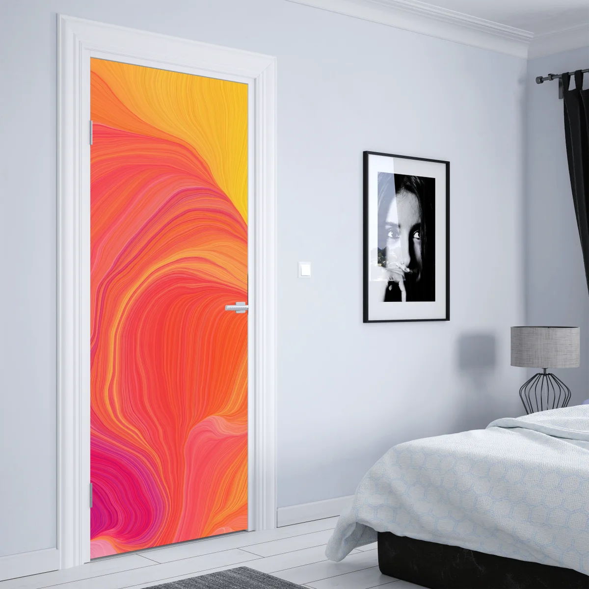 Türaufkleber leuchtende fließende farbwellen Türaufkleber leuchtende fließende farbwellen