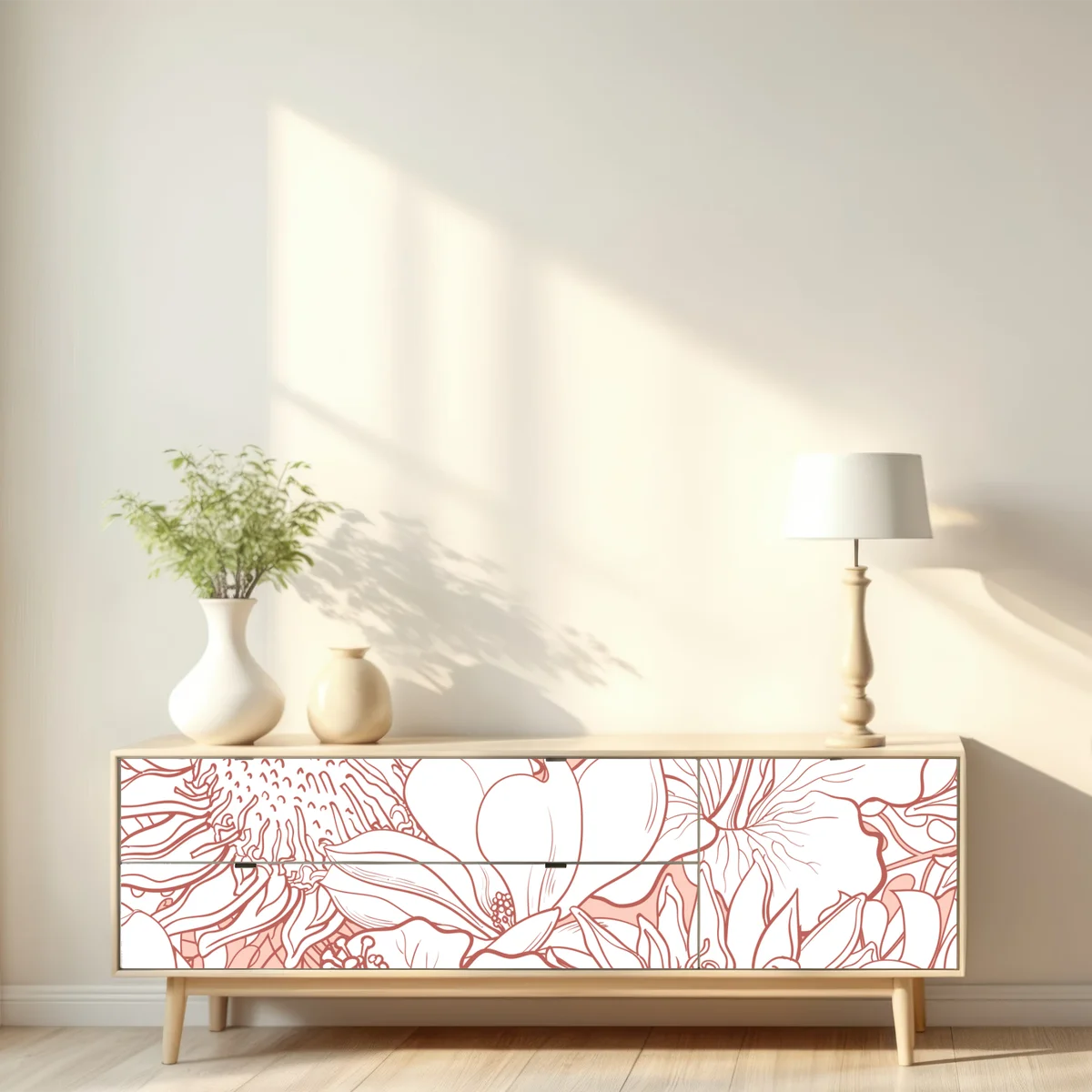 Repositionierbarer Aufkleber zartes korallenfarbenes blumenmuster Repositionierbarer Aufkleber zartes korallenfarbenes blumenmuster