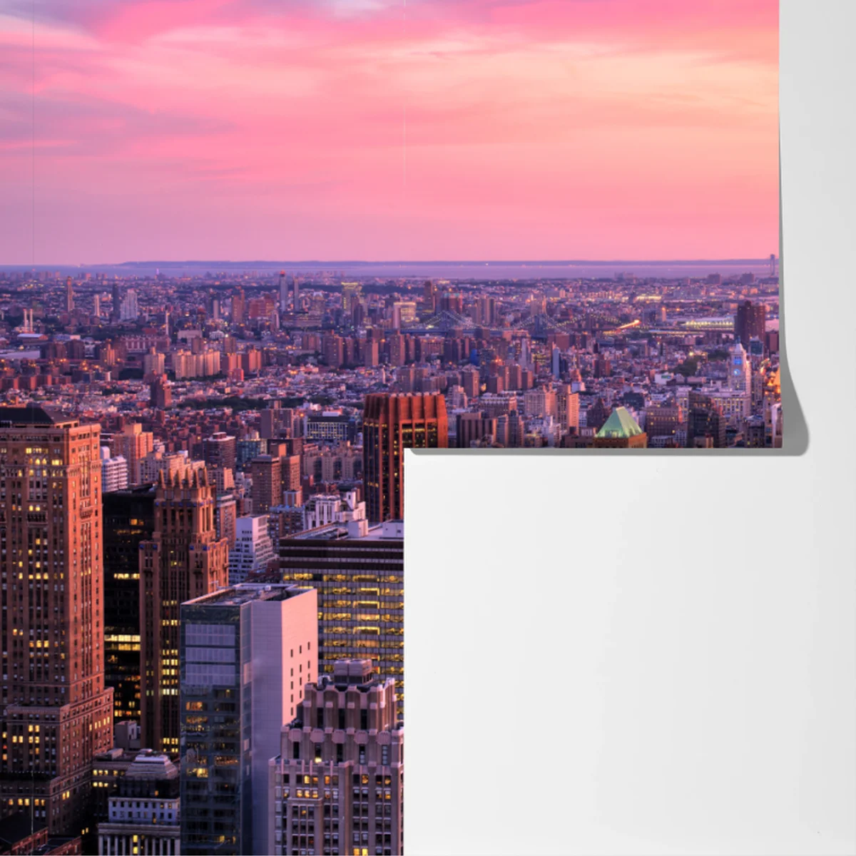 Fototapete New York skyline bei sonnenuntergang Fototapete New York skyline bei sonnenuntergang