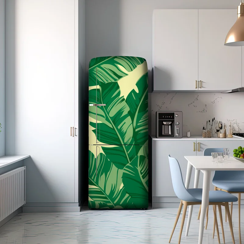 Kühlschrankaufkleber tropisches muster mit bananenblättern
