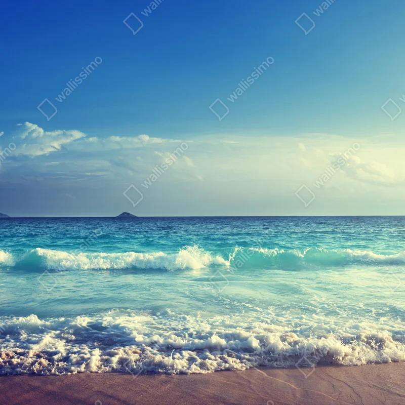 Türaufkleber strand auf den Seychellen bei sonnenuntergang Türaufkleber strand auf den Seychellen bei sonnenuntergang