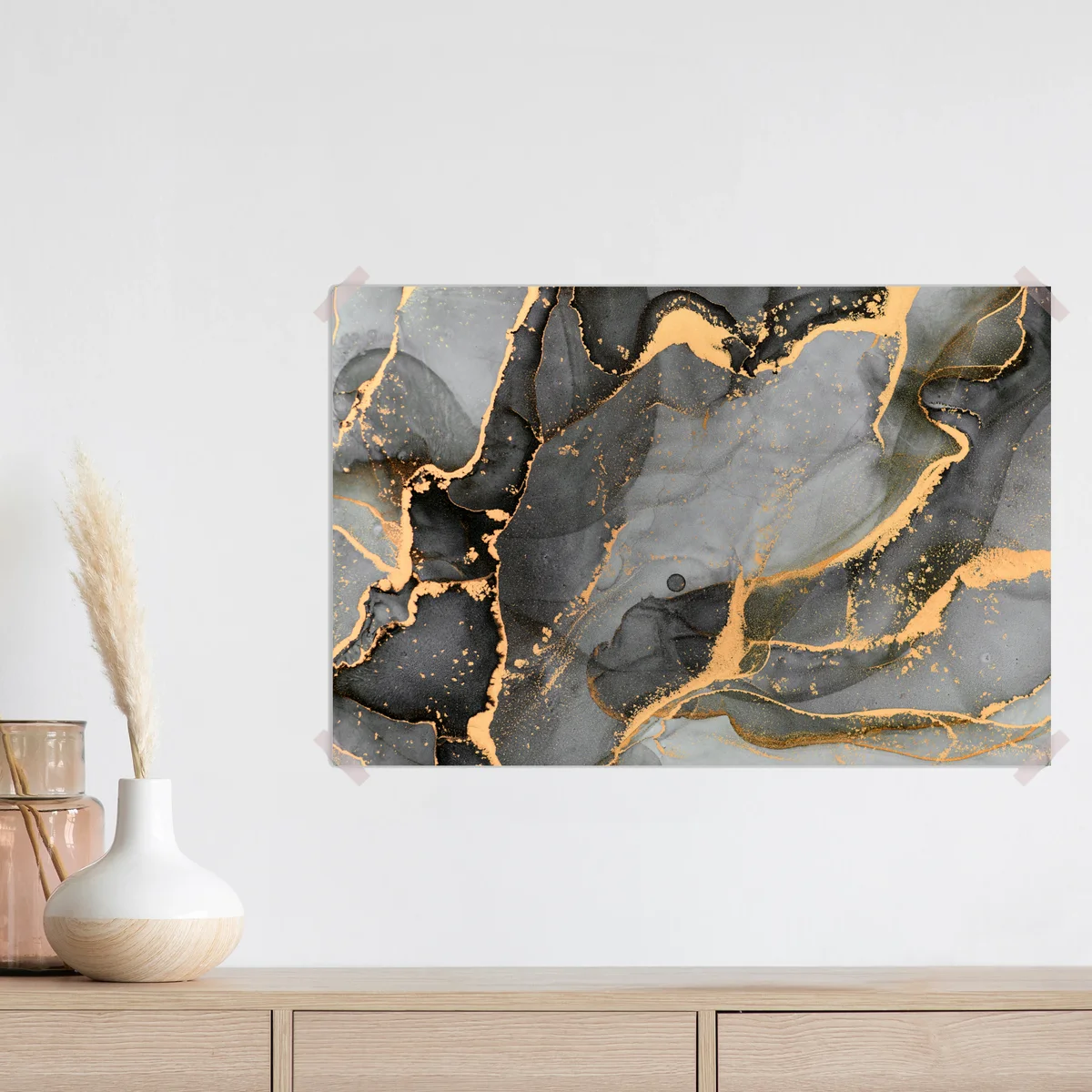 Poster rauchiger grauer marmor mit goldenen adern Poster rauchiger grauer marmor mit goldenen adern