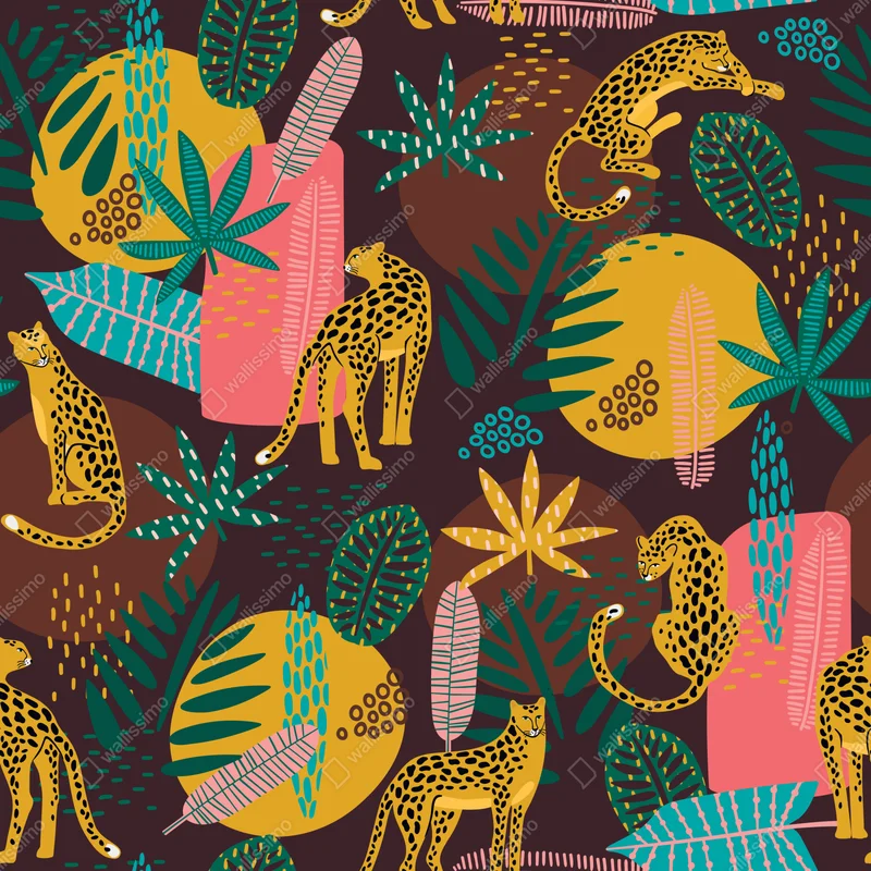 Repositionierbarer Aufkleber tropisches leopardenmuster Repositionierbarer Aufkleber tropisches leopardenmuster