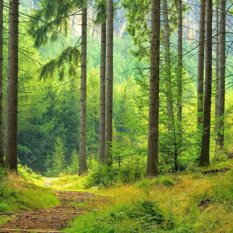 Fototapete sonniger waldweg Fototapete sonniger waldweg
