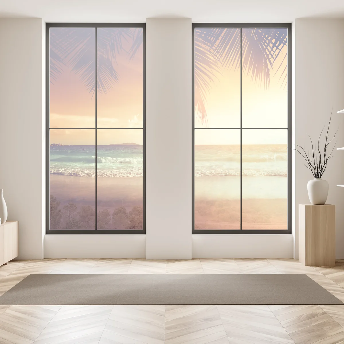 Fensteraufkleber strand bei sonnenuntergang in der Karibik Fensteraufkleber strand bei sonnenuntergang in der Karibik