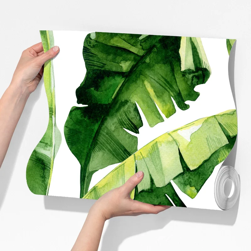 Fototapete tropisches bananenblatt aquarellmuster Fototapete tropisches bananenblatt aquarellmuster