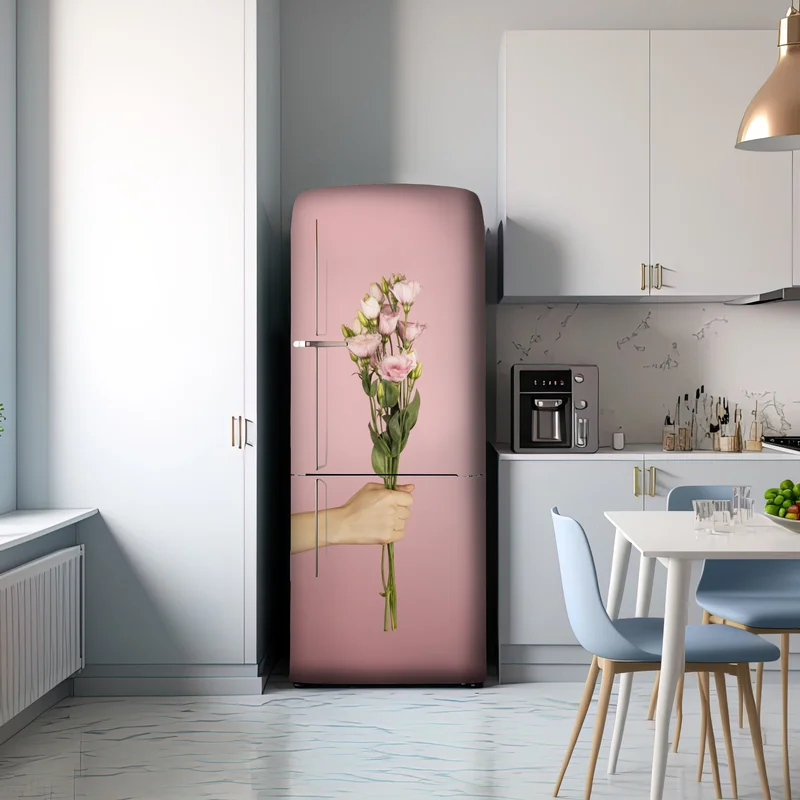 Kühlschrankaufkleber zarter rosa eustoma-strauß