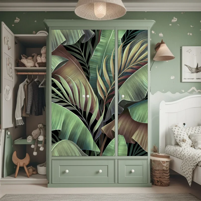 Schrankaufkleber tropisches blättermuster Schrankaufkleber tropisches blättermuster