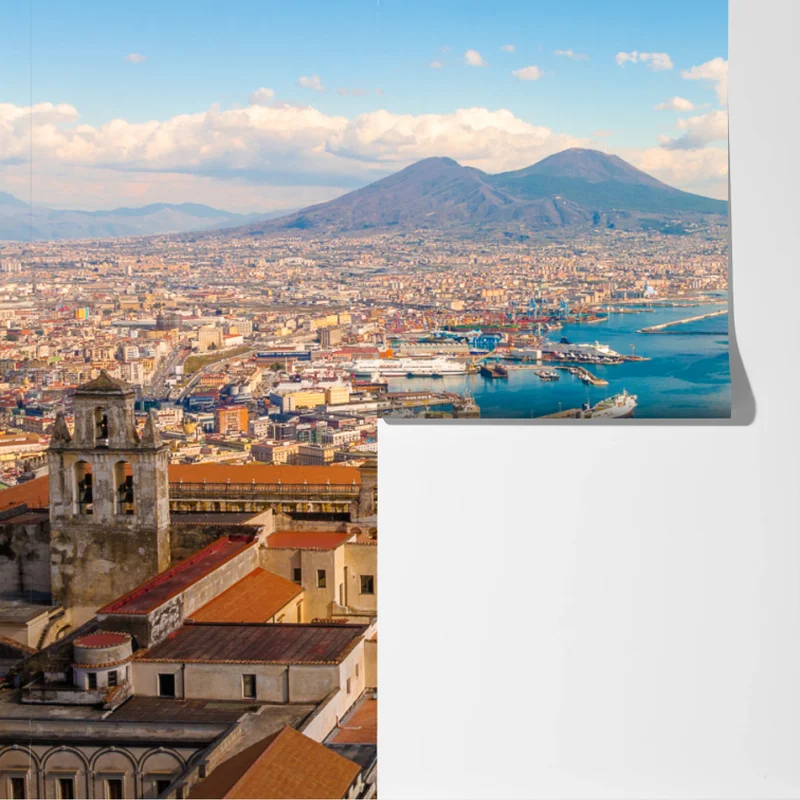 Fototapeta panorama Neapolu z Wezuwiuszem Fototapeta panorama Neapolu z Wezuwiuszem