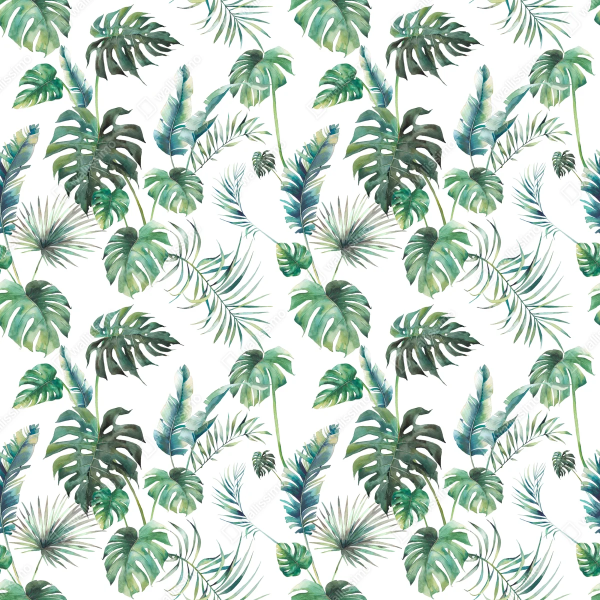 Leinwandbild aquarell tropische blätter muster • Leinwandbilder bei Wallnifity® Leinwandbild aquarell tropische blätter muster • Leinwandbilder bei Wallnifity®