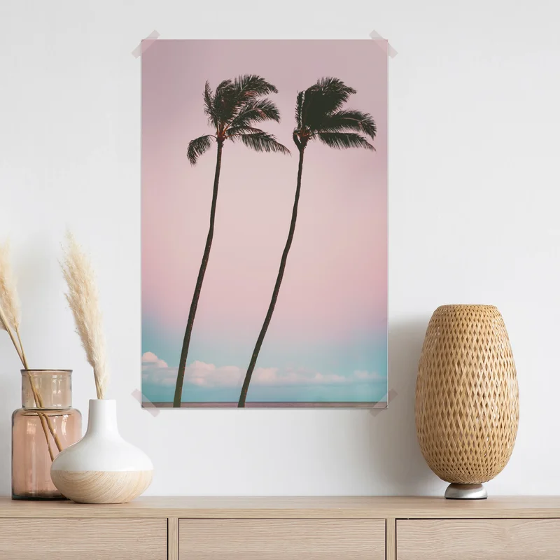 Poster pastellpalmen bei dämmerung Poster pastellpalmen bei dämmerung