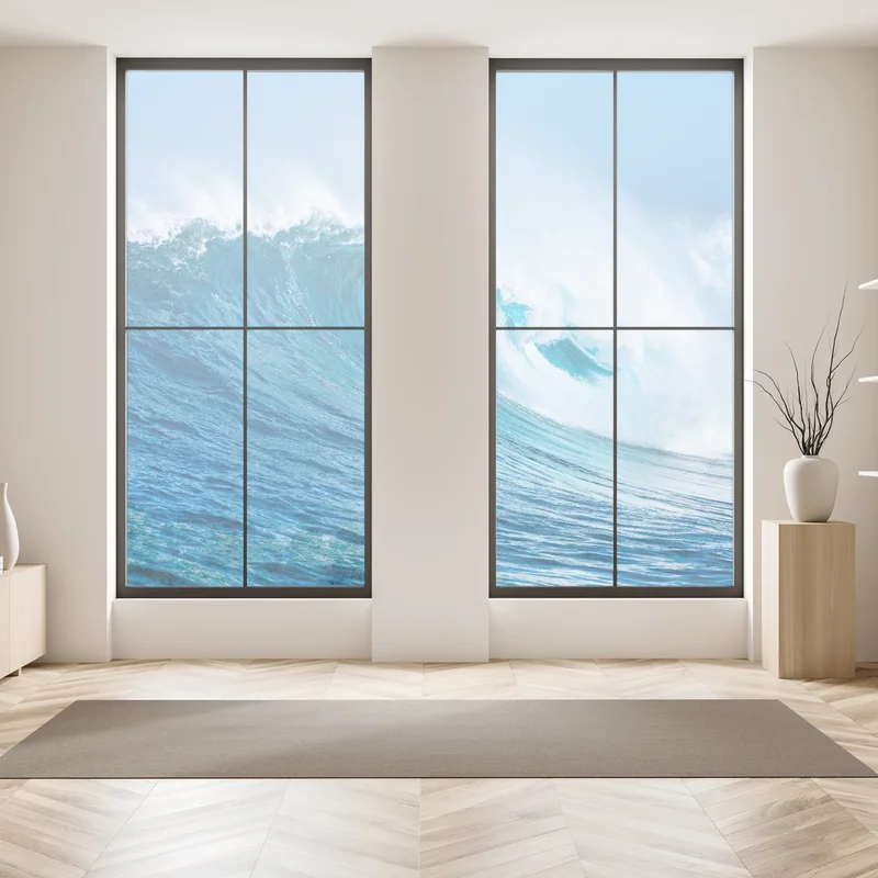 Naklejka na okno majestatyczna turkusowa fala oceaniczna