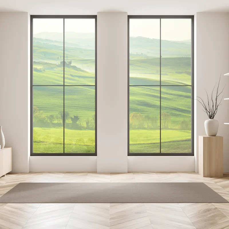 Fensteraufkleber sonnige sanft hügelnde landschaft der Toskana Fensteraufkleber sonnige sanft hügelnde landschaft der Toskana