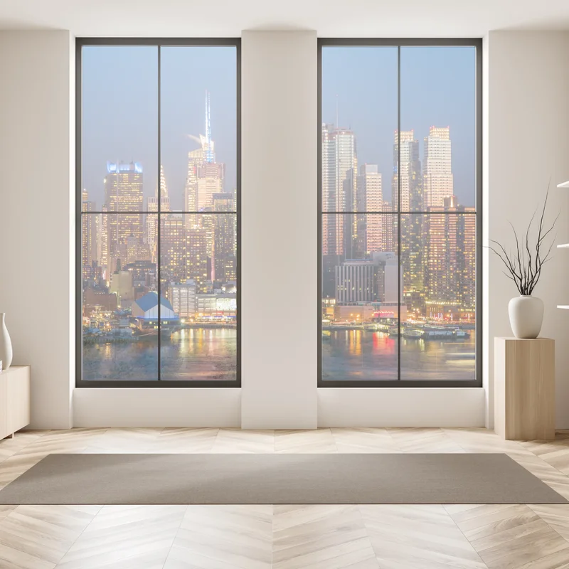 Fensteraufkleber panorama von New York bei dämmerung