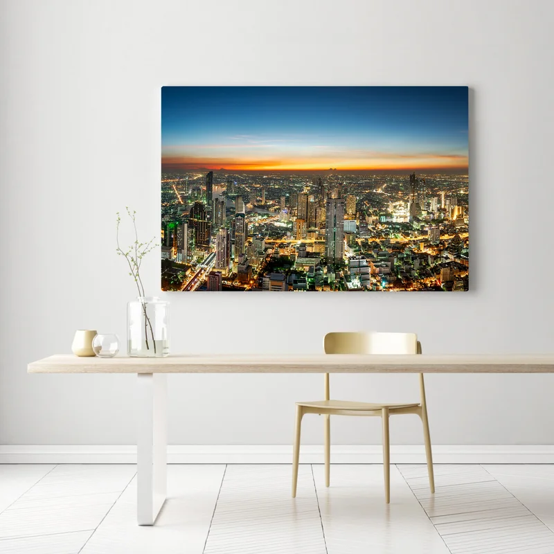Leinwandbild panorama von Bangkok bei dämmerung Leinwandbild panorama von Bangkok bei dämmerung