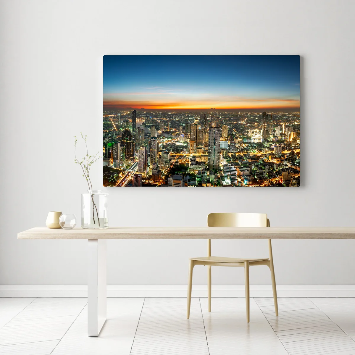 Leinwandbild panorama von Bangkok bei dämmerung Leinwandbild panorama von Bangkok bei dämmerung