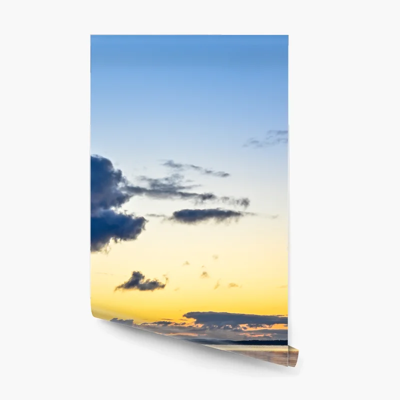 Fototapete ruhige küstenlandschaft bei sonnenuntergang Fototapete ruhige küstenlandschaft bei sonnenuntergang