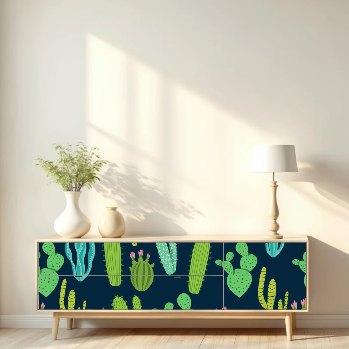 Repositionierbarer Aufkleber kaktus- und sukkulentenmuster • Repositionierbare Aufkleber bei Wallnifity® Repositionierbarer Aufkleber kaktus- und sukkulentenmuster • Repositionierbare Aufkleber bei Wallnifity®