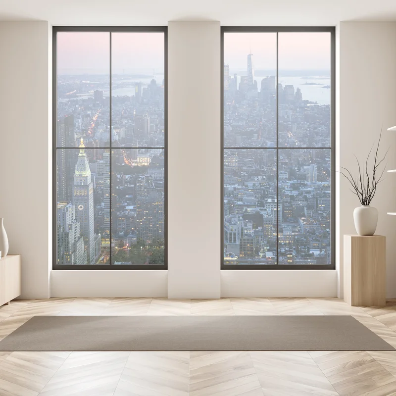 Naklejka na okno zachód słońca nad Manhattanem