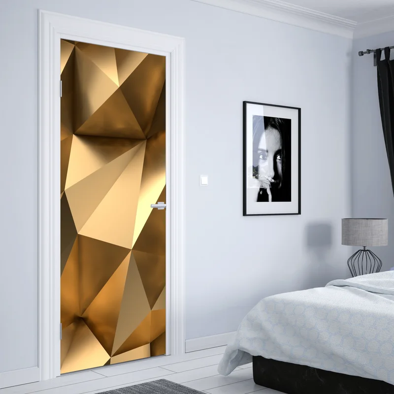 Türaufkleber goldene geometrische facetten