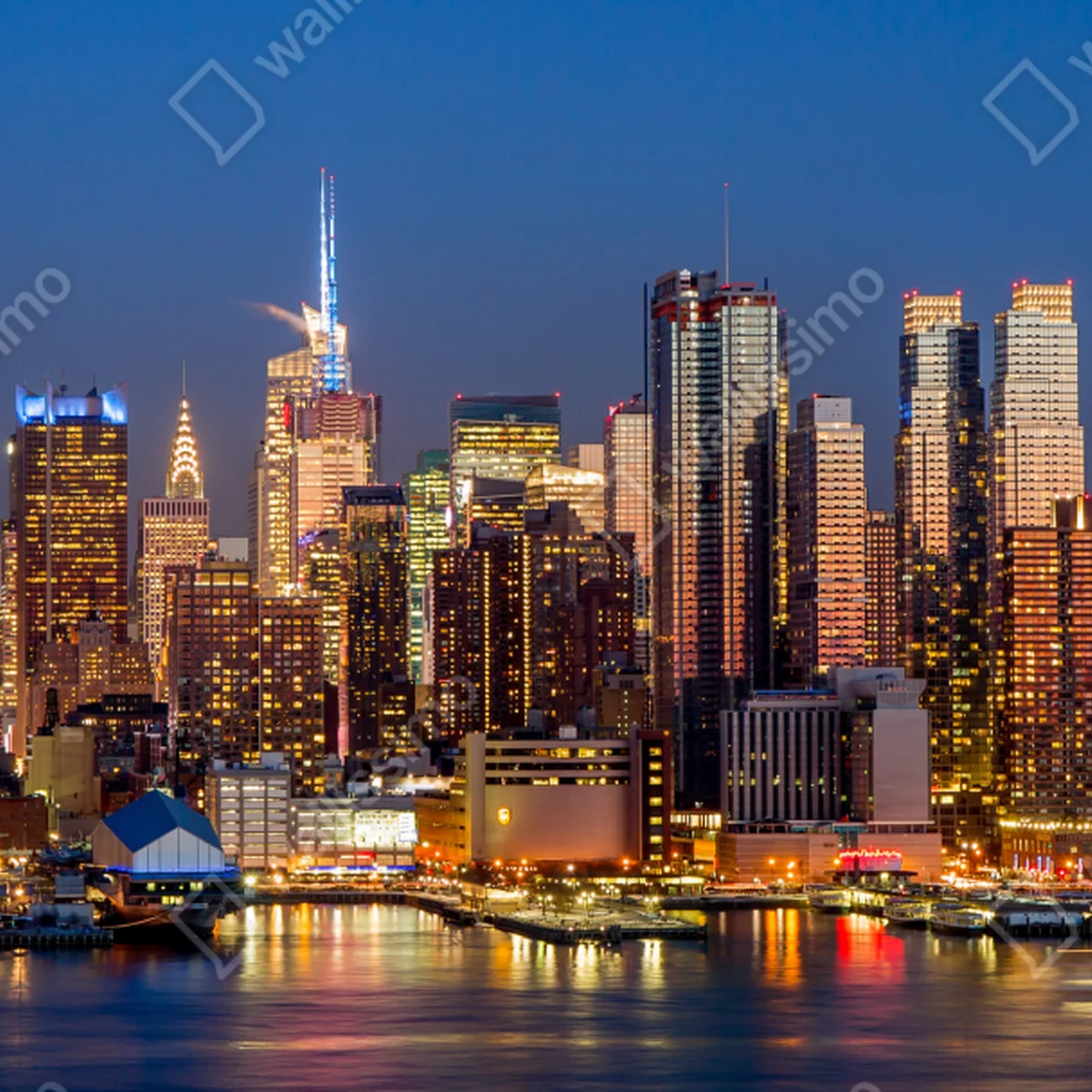 Fensteraufkleber panorama von New York bei dämmerung Fensteraufkleber panorama von New York bei dämmerung