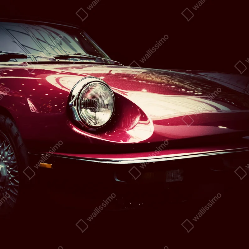 Türaufkleber nahaufnahme eines klassischen roten sportwagens Türaufkleber nahaufnahme eines klassischen roten sportwagens