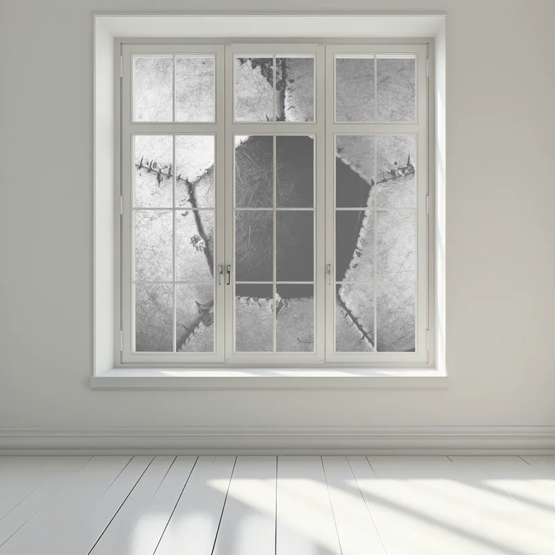 Naklejka na okno zniszczona piłka nożna - zbliżenie Naklejka na okno zniszczona piłka nożna - zbliżenie