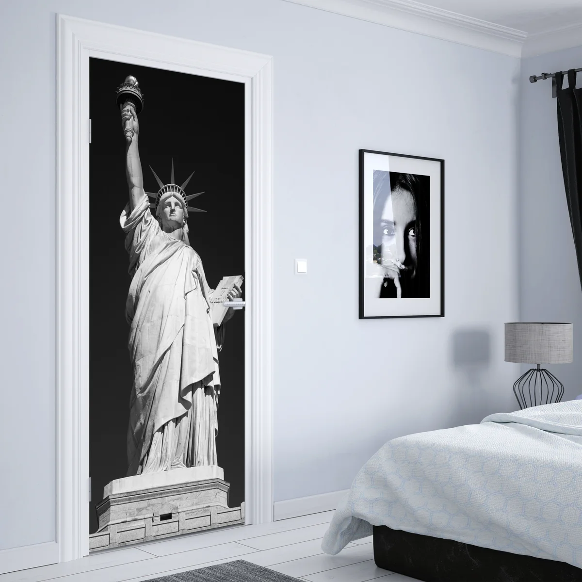 Türaufkleber Freiheitsstatue in monochrom Türaufkleber Freiheitsstatue in monochrom