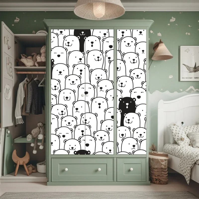 Schrankaufkleber niedliches muster mit bären